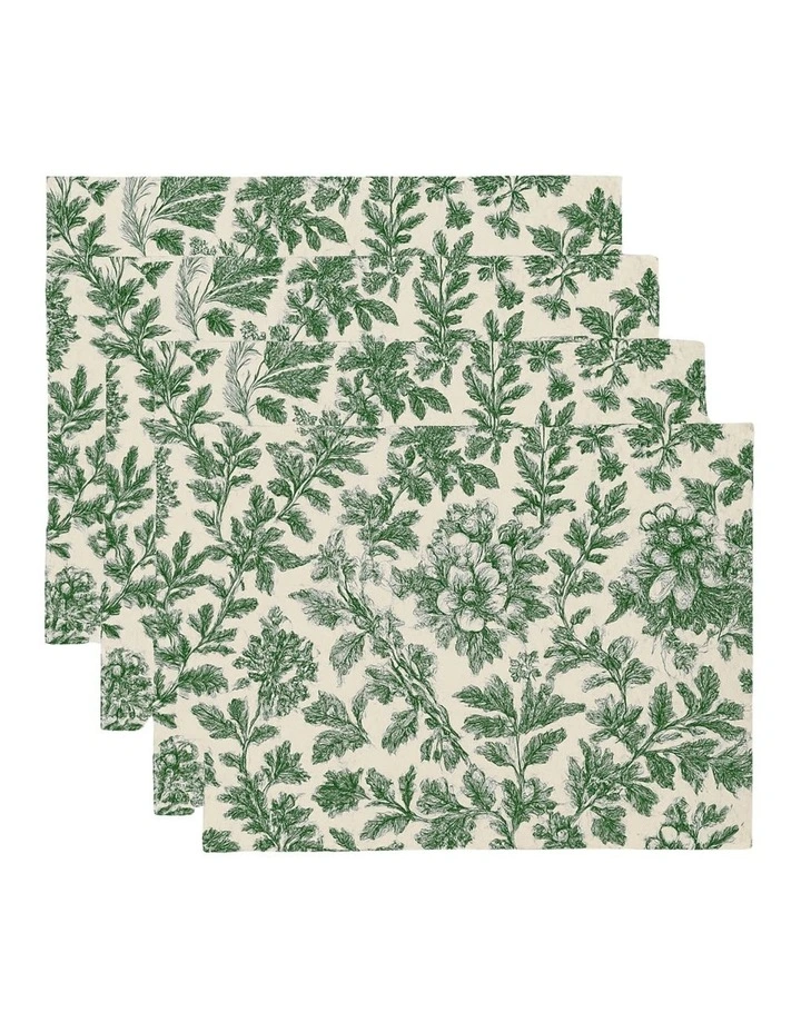 Floral Sonata Placemat Set of 4 33x48cm Green image 1