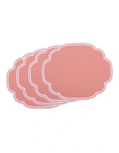 Gelato Scalloped Placemat Set of 4 33x48cm Mellow Rose