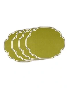 Gelato Scalloped Placemat Set of 4 33x48cm Pistachio Green