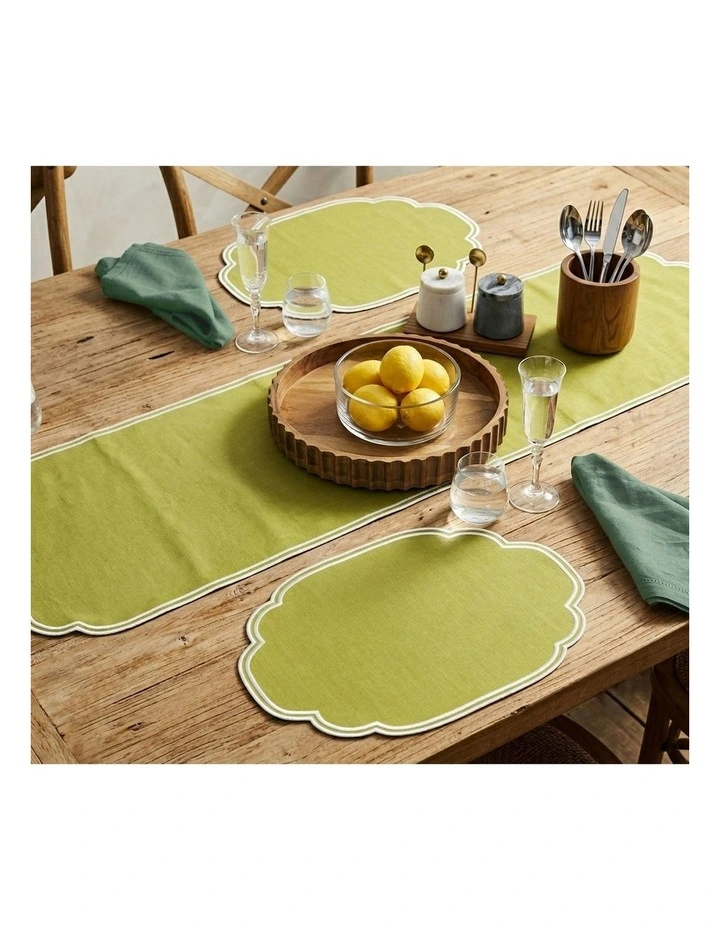 Gelato Scalloped Placemat Set of 4 33x48cm Pistachio Green image 4