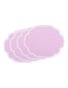 Gelato Scalloped Placemat Set of 4 33x48cm Pastel Lilac