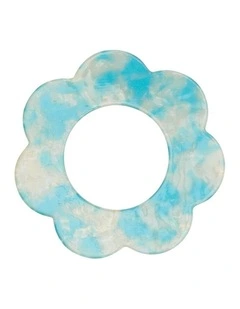 4pc Annabel Trends Napkin Rings Scallop Edge Blue Cloud 6cm Diameter Set