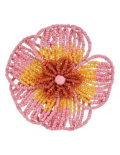 Annabel Trends Beaded Napkin Ring Flower Table Organiser Pink 8.5cm