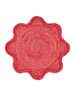 Annabel Trends Wavy Dining Table Placemat 100% Corn Husk Red 39cm
