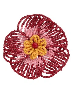 Annabel Trends Beaded Napkin Ring Flower Table Organiser Red 8.5cm