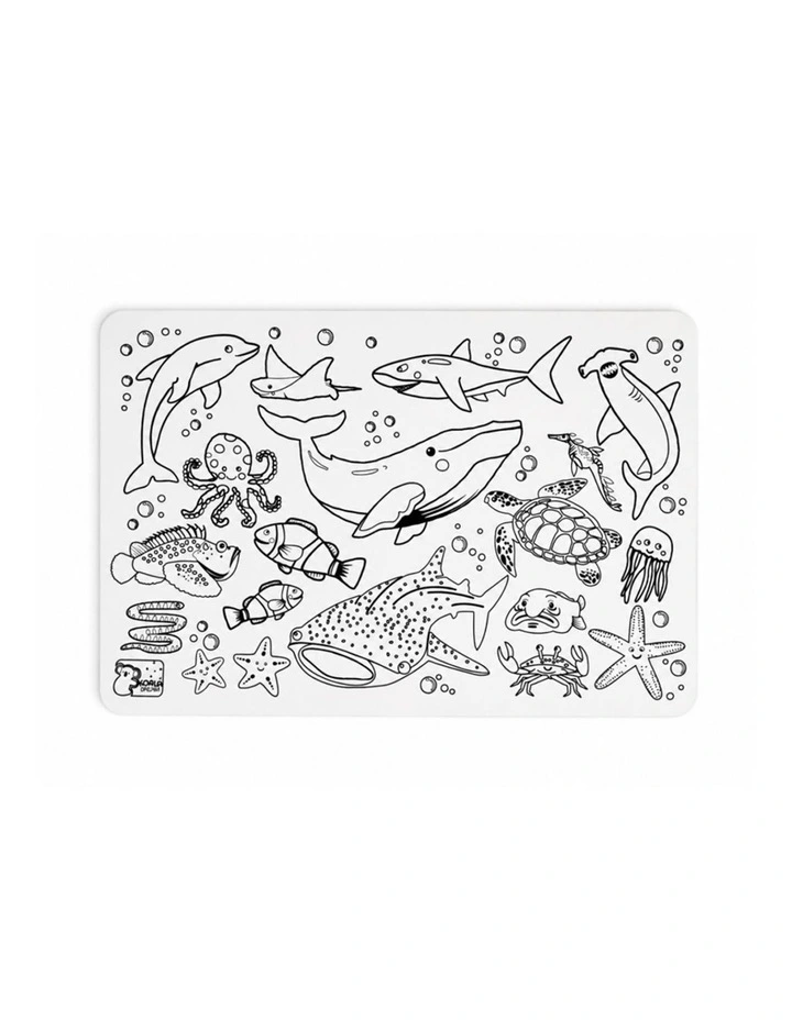 Koala Dream Reusable Silicone Drawing Mat Sea Animals With Markers Kids 3y image 1