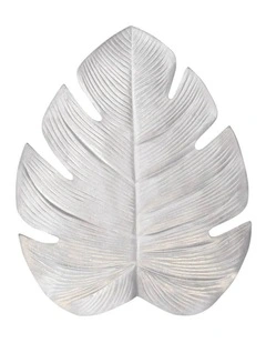 Annabel Trends Palm Leaf Table Placemat Metallic Silver Durable