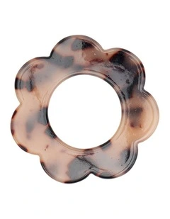 4pc Annabel Trends Napkin Rings Scallop Edge Table Organiser Tortoiseshell 6cm