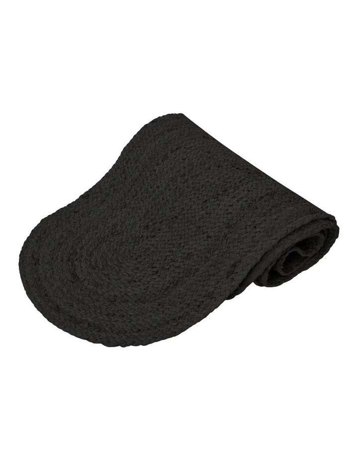 Madden Jute Runner Oval 37x180cm Black image 1