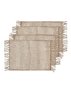 Rowan Jute Placemat 4 pack 33x48cm Natural