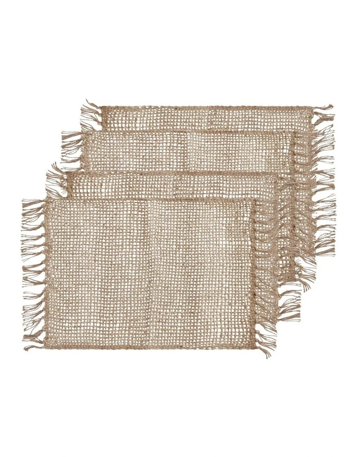 Rowan Jute Placemat 4 pack 33x48cm Natural image 1
