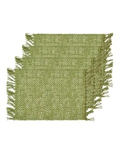 Rowan Jute Placemat 4 pack 33x48cm Bayleaf