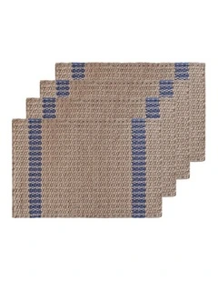 Conner Jute Placemat 4 pack 33x48cm Navy