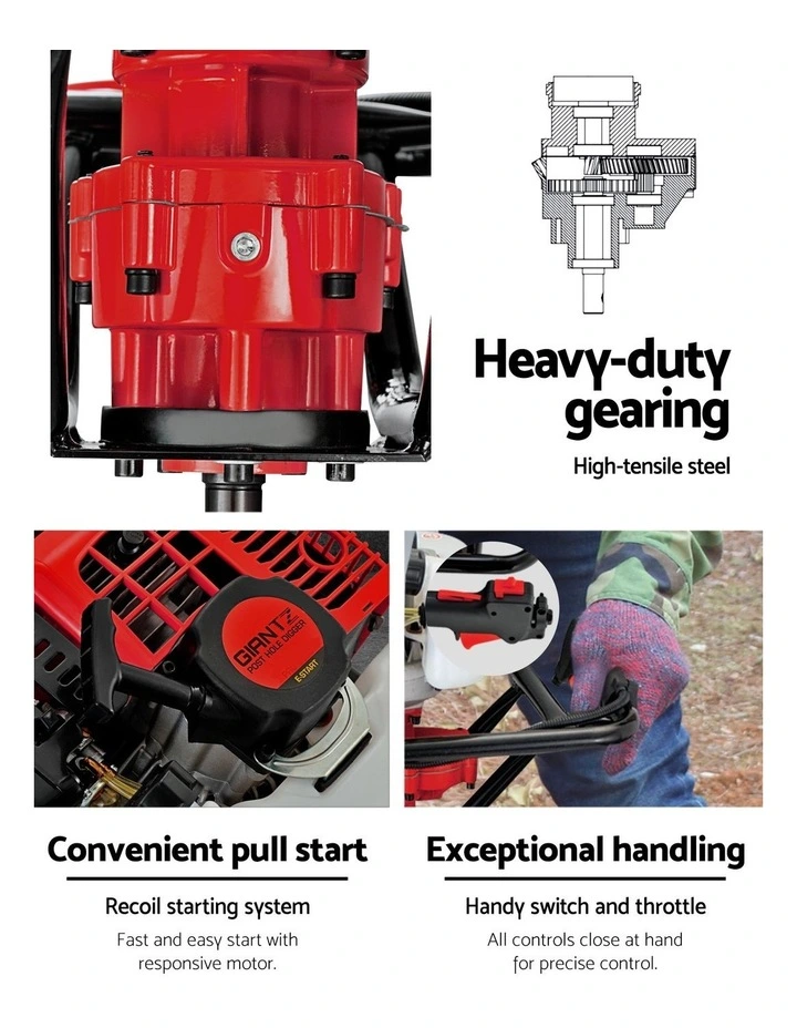 Petrol Post Hole Digger in Red image 5