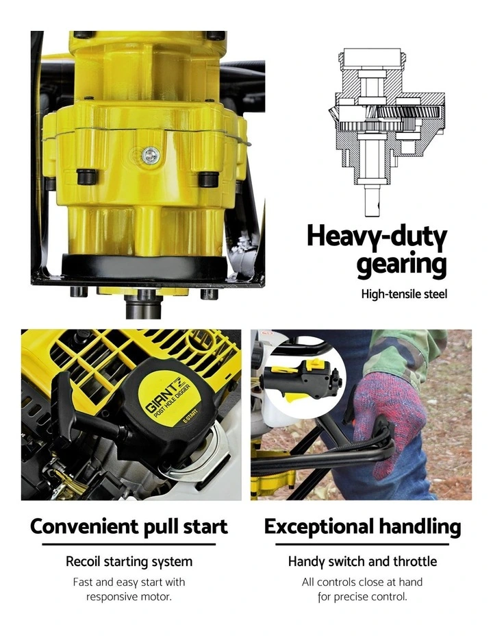 Petrol Post Hole Digger in Yellow image 5