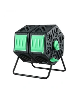 Dual-Chamber Compost Bin 130L in Black