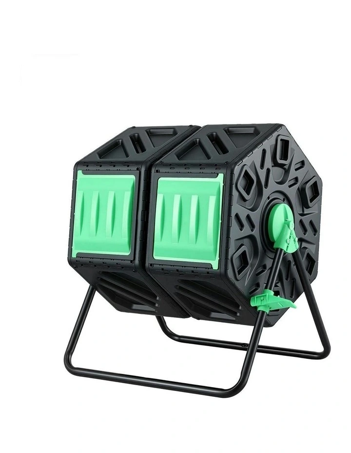 Dual-Chamber Compost Bin 130L in Black image 1
