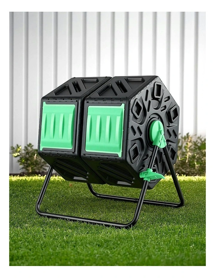 Dual-Chamber Compost Bin 130L in Black image 2