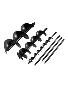 Post Hole Digger Auger Drill Bit Set in Black