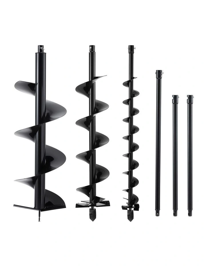 Post Hole Digger Auger Drill Bit Set in Black image 2
