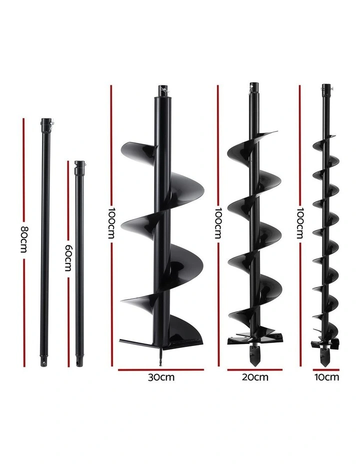 Post Hole Digger Auger Drill Bit Set in Black image 4