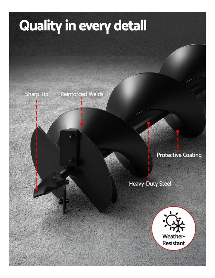 Post Hole Digger Auger Drill Bit Set in Black image 7