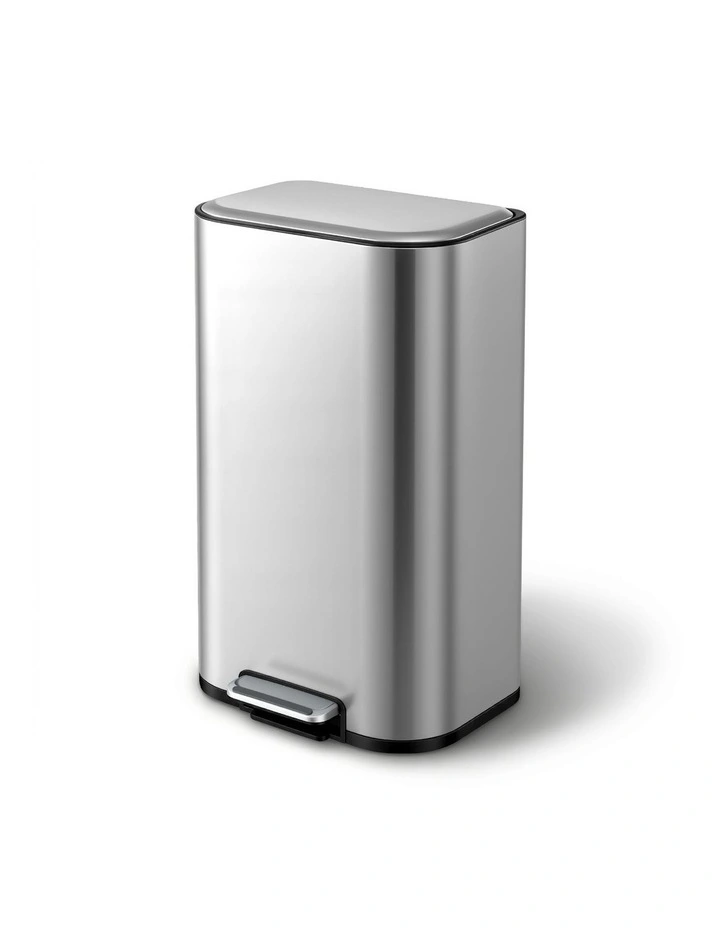 Cefito 40L Steel Pedal Bin Soft Close Lid Grey image 1