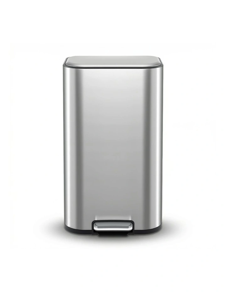 Cefito 40L Steel Pedal Bin Soft Close Lid Grey image 2