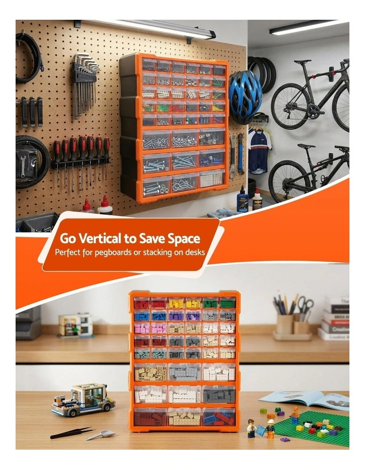 39-Drawer Tool Storage Cabinet in Multi image 6