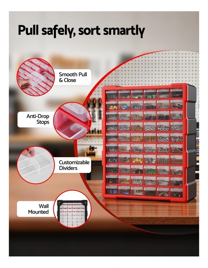 60-Drawer Tool Storage Cabinet in Multi image 5