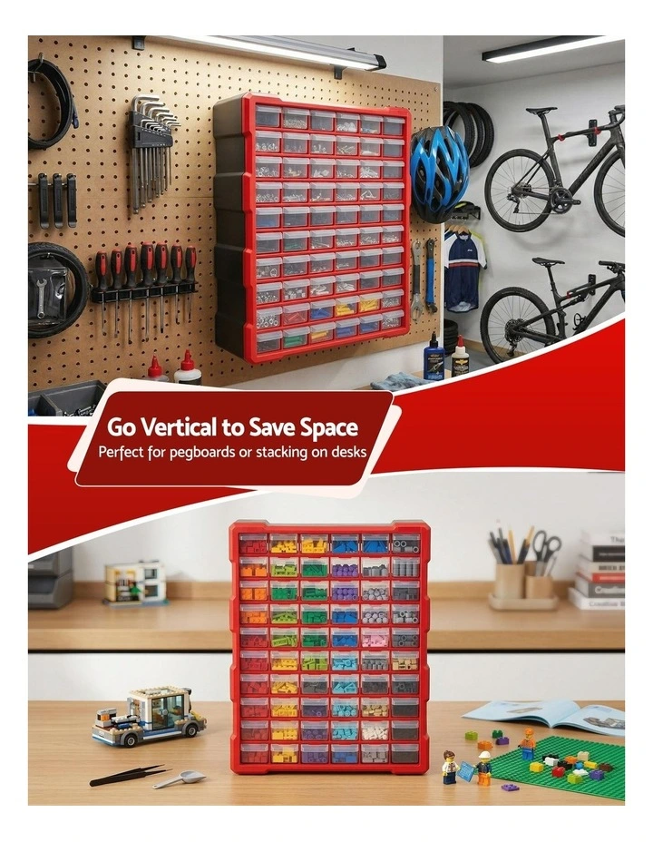 60-Drawer Tool Storage Cabinet in Multi image 6