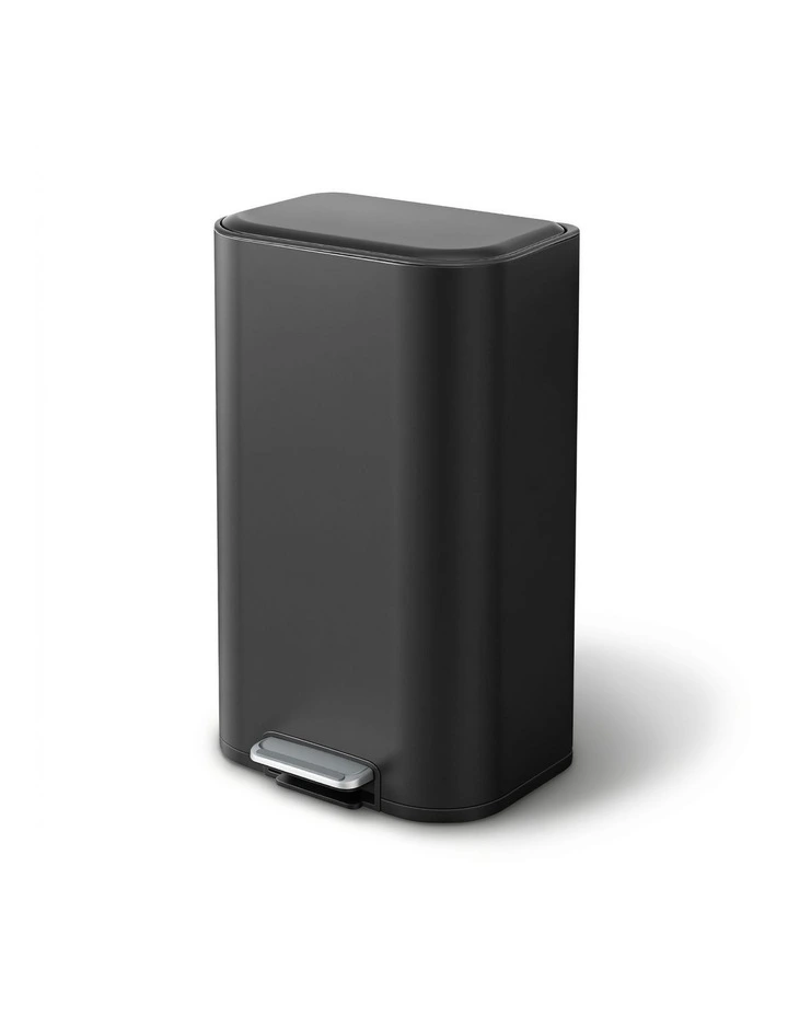 Cefito 40L Steel Pedal Bin Soft Close Lid Black image 1