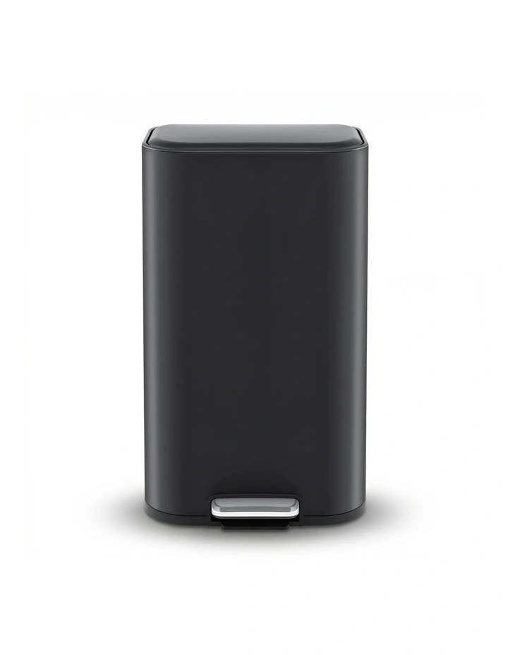 Cefito 40L Steel Pedal Bin Soft Close Lid Black image 2