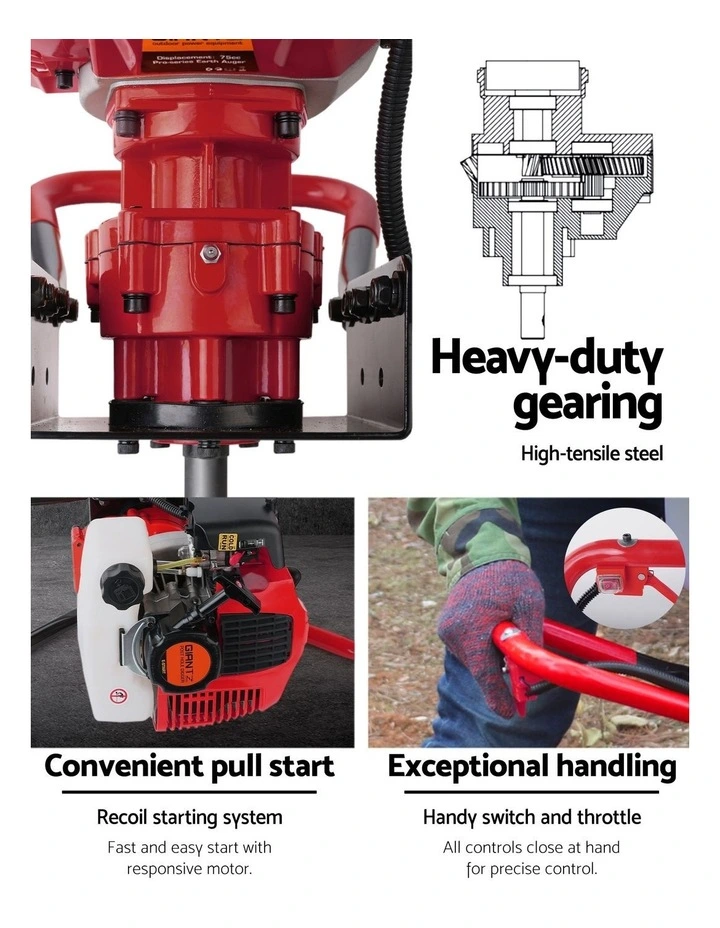 Petrol Post Hole Digger 200mm in Multi image 6