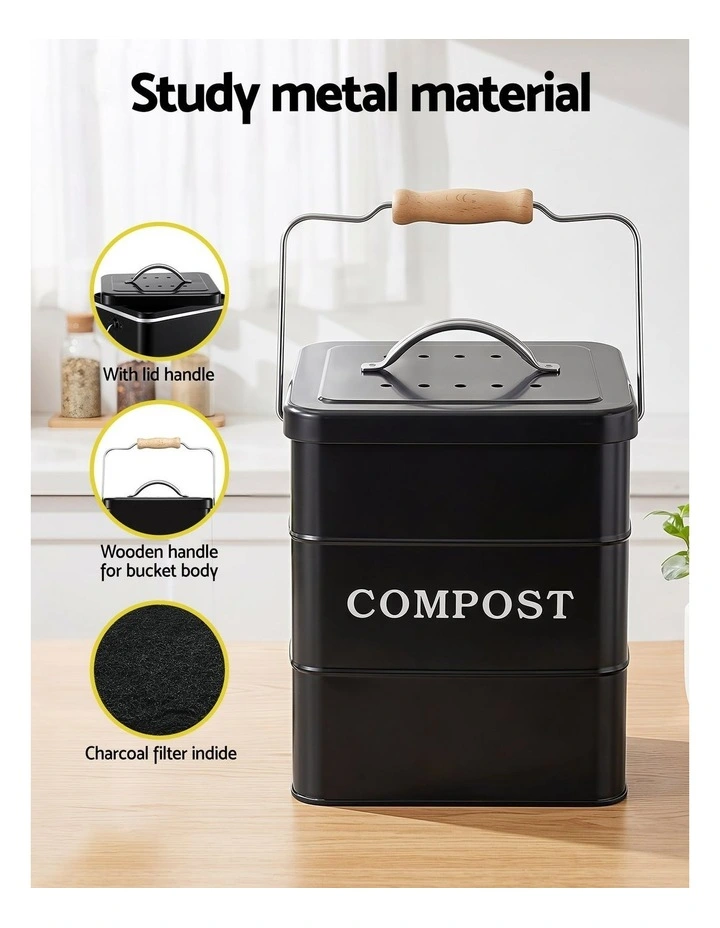 Compost Bin 5L in Black image 6