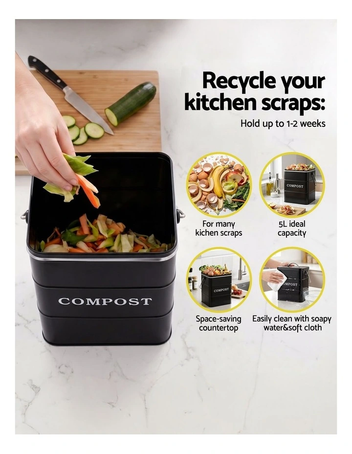 Compost Bin 5L in Black image 7