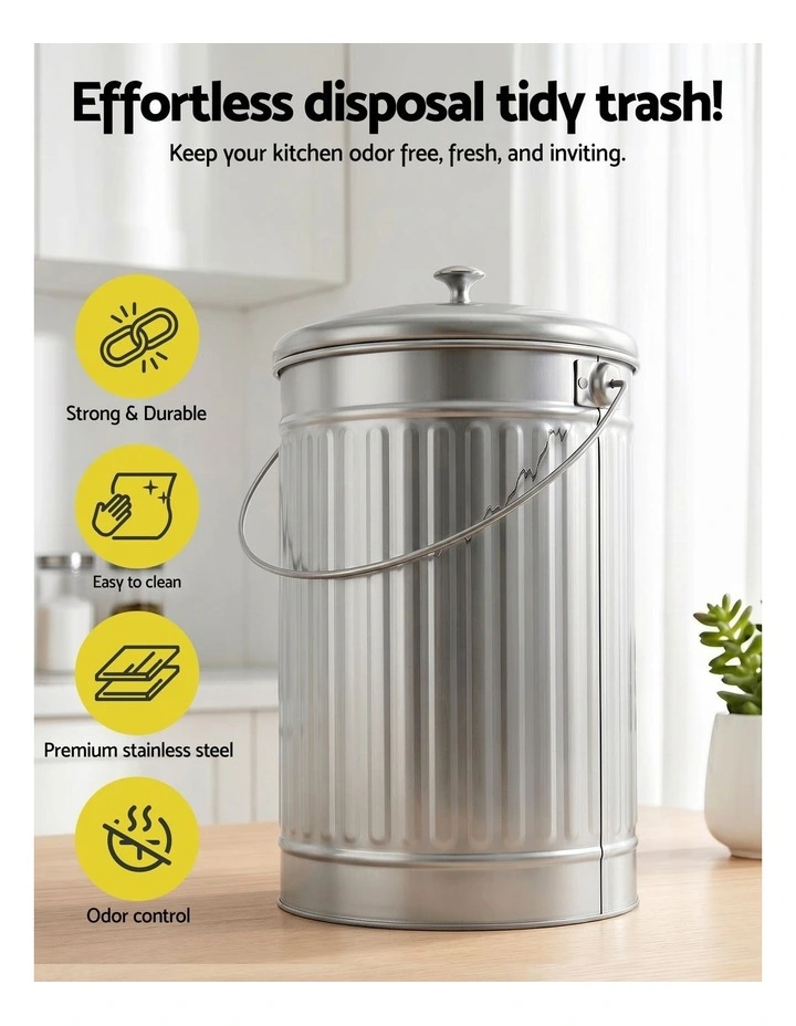 Compost Bin 6L in Silver image 5
