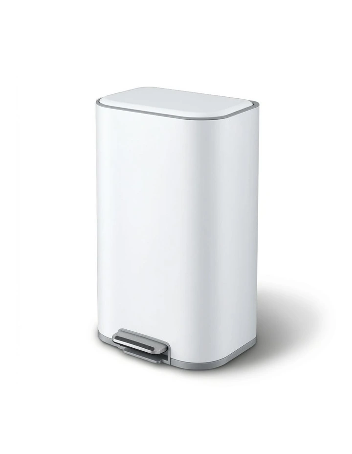 Cefito 40L Steel Pedal Bin Soft Close Lid White image 1