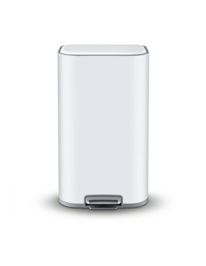 Cefito 40L Steel Pedal Bin Soft Close Lid White image 2