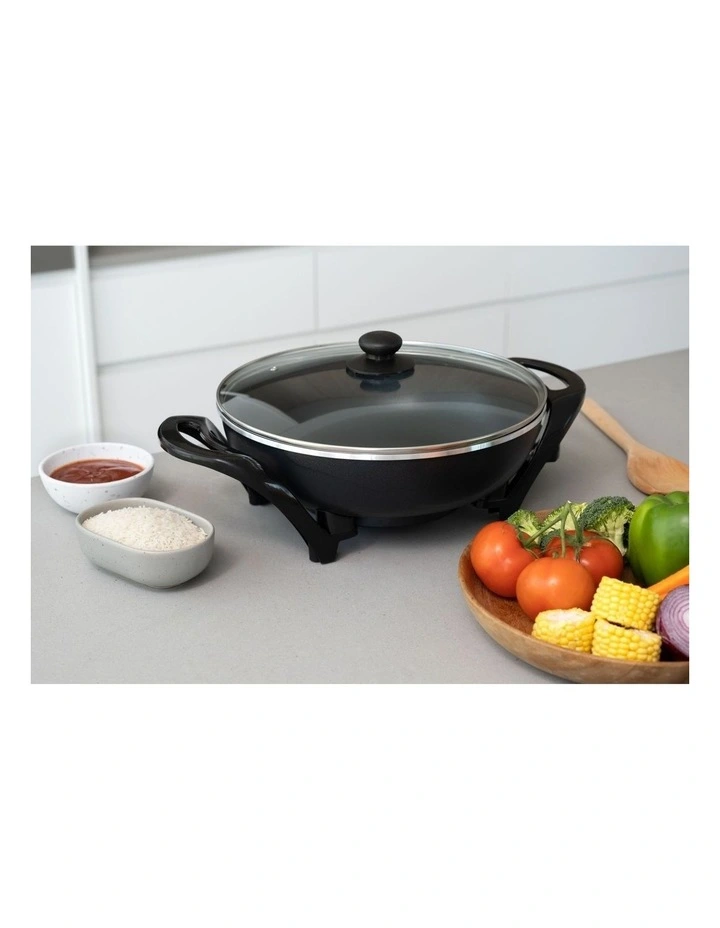 Non-Stick Large Electric Wok Capacity 5.4L 240 in Black image 2
