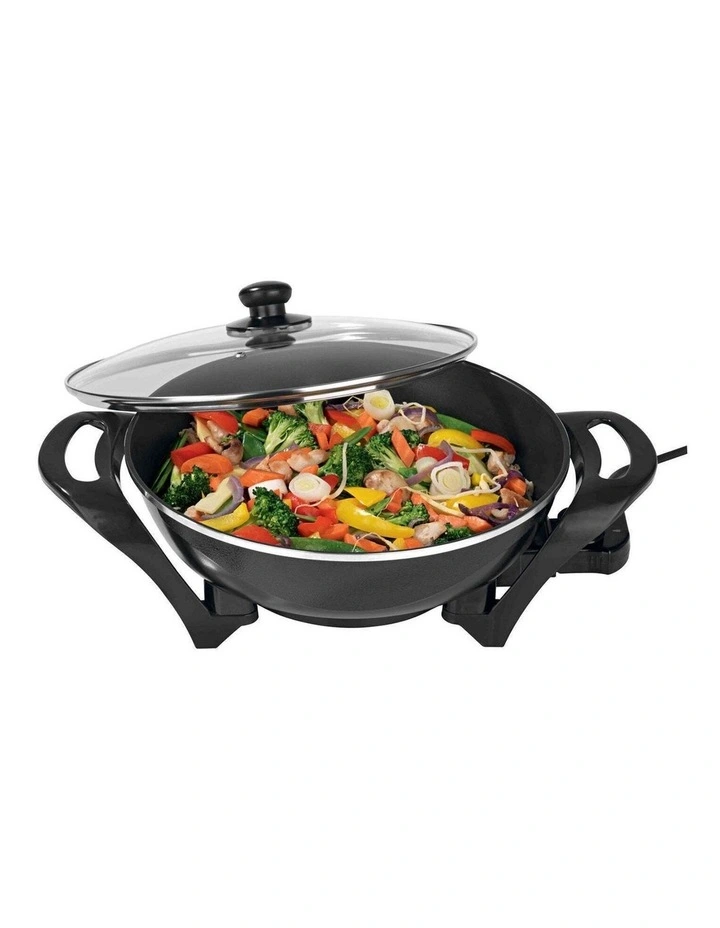 Non-Stick Large Electric Wok Capacity 5.4L 240 in Black image 3