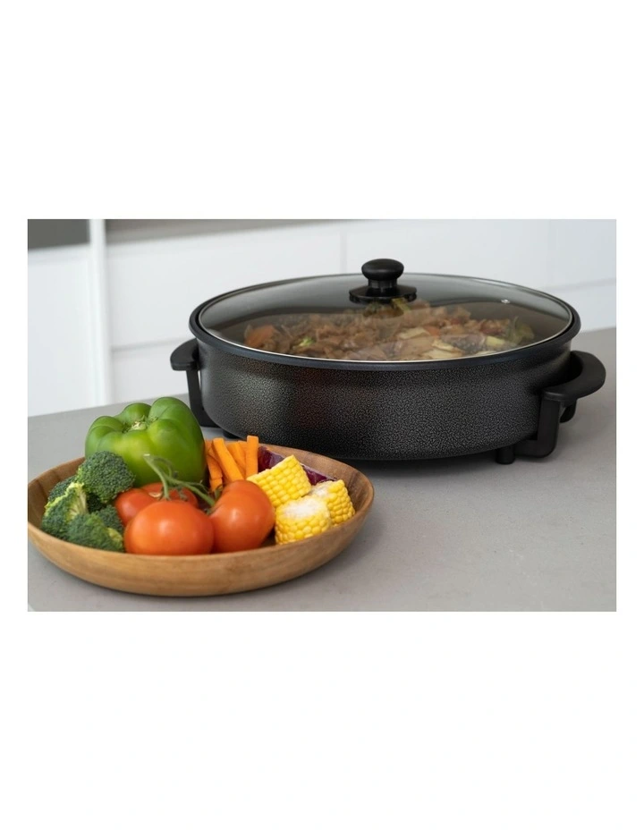 Non-Stick Electric Fry Pan 240C Max 38cm Diameter in Dark Grey image 4