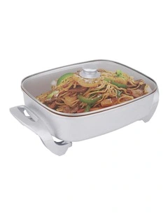 Non-Stick Copper Electric Fry Pan For Cooking Capacity 7.9L in Silver