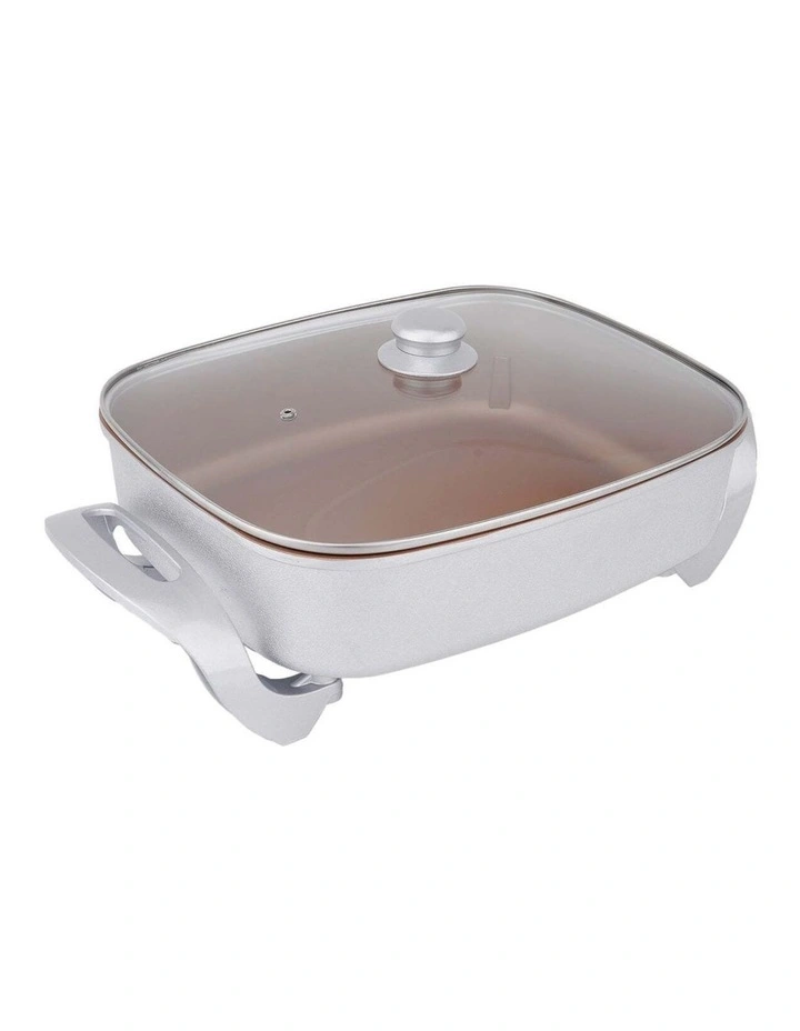 Non-Stick Copper Electric Fry Pan For Cooking Capacity 7.9L in Silver image 3