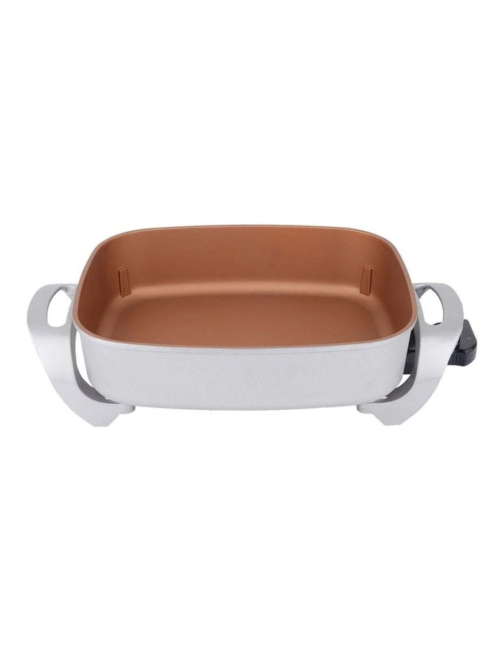 Non-Stick Copper Electric Fry Pan For Cooking Capacity 7.9L in Silver image 4