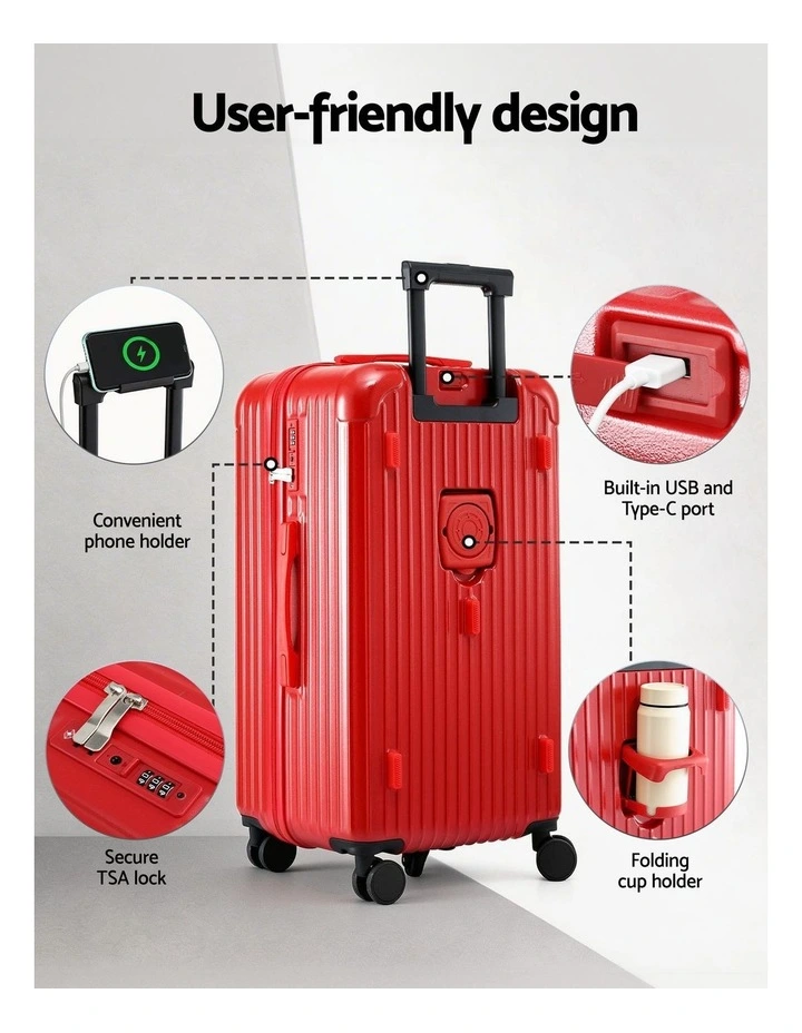 Trunk Luggage Suitcase 28 Inch in Red image 5
