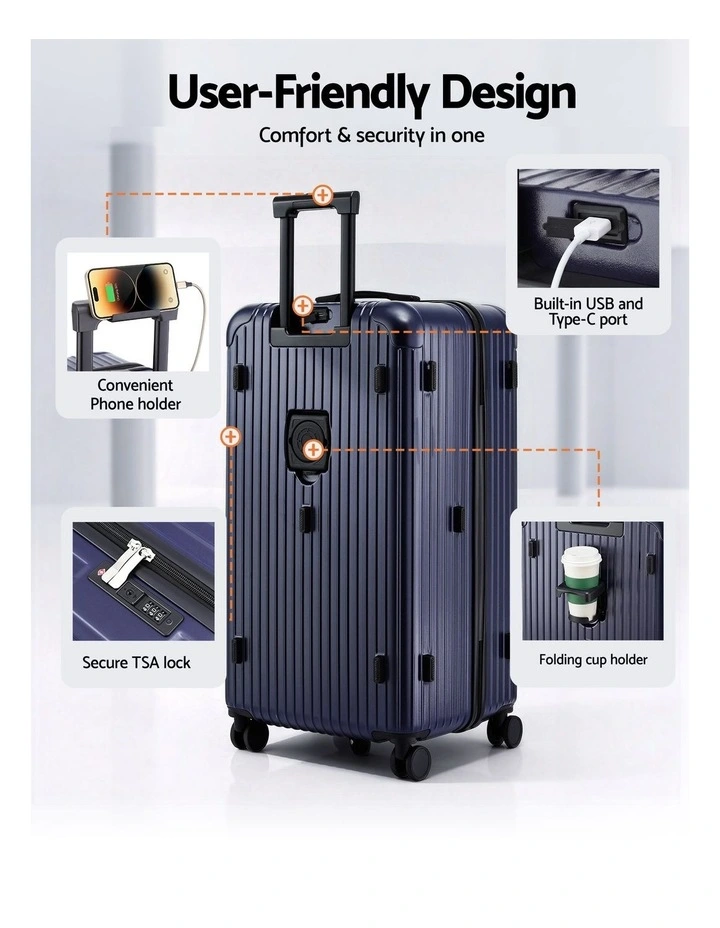 Trunk Luggage Suitcase 32 Inch in Deep Indigo image 6