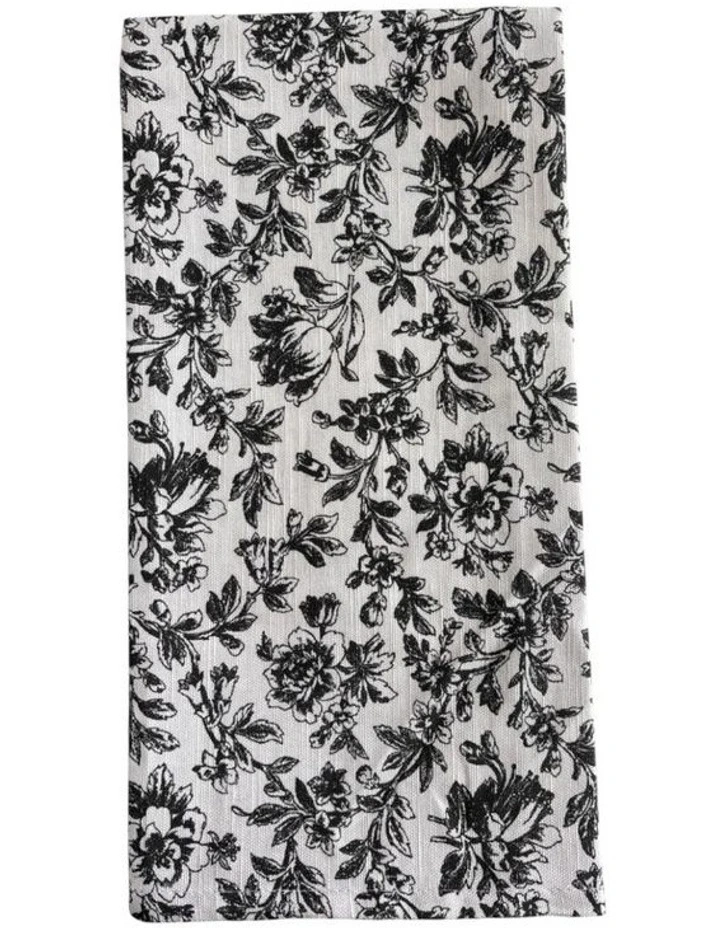 Floral Sonata Tea Towel 2 Pack in Charcoal image 2