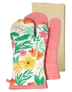 Fleur Darling Oven Mitt and Tea Towel Kitchen Pack
