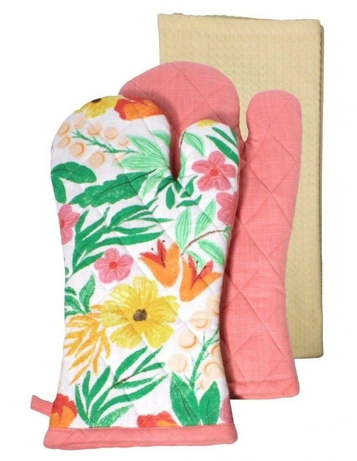 Fleur Darling Oven Mitt and Tea Towel Kitchen Pack image 1